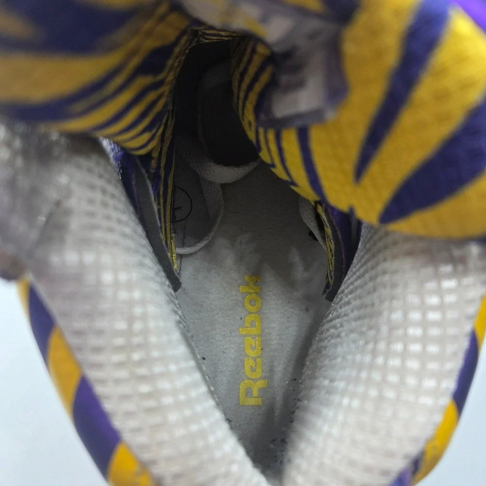 Reebok The Pump Shaq Attaq Sneakers Shoes LSU Tigers Lakers Purple Yellow Mens 9